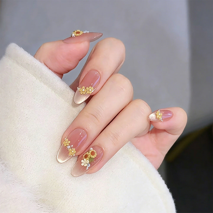Artificial Nail Set with Luxurious Floral Decorations Stornfield