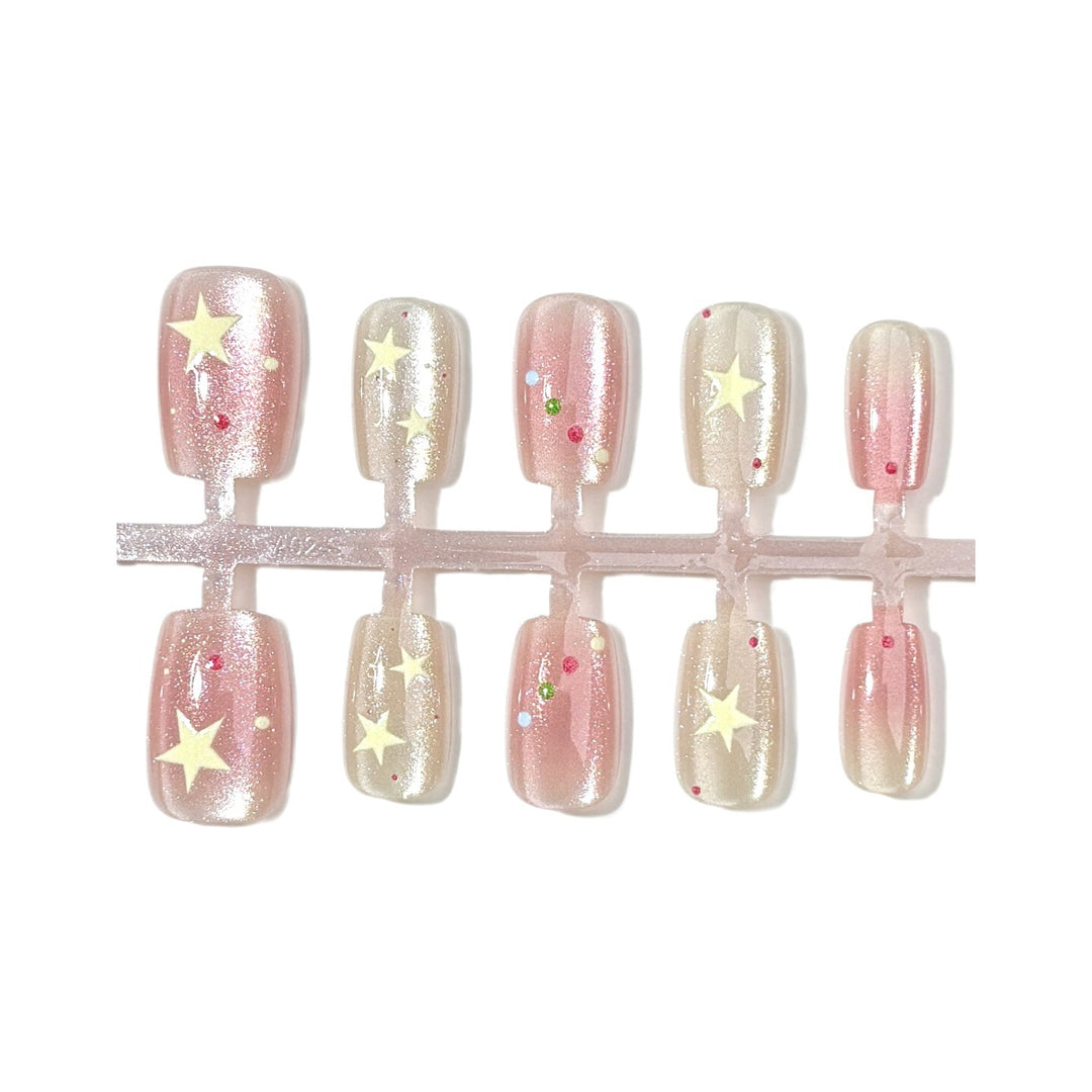 Decorative Star-Embellished Press-On Nails