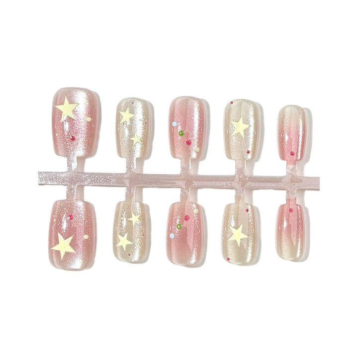 Decorative Star-Embellished Press-On Nails