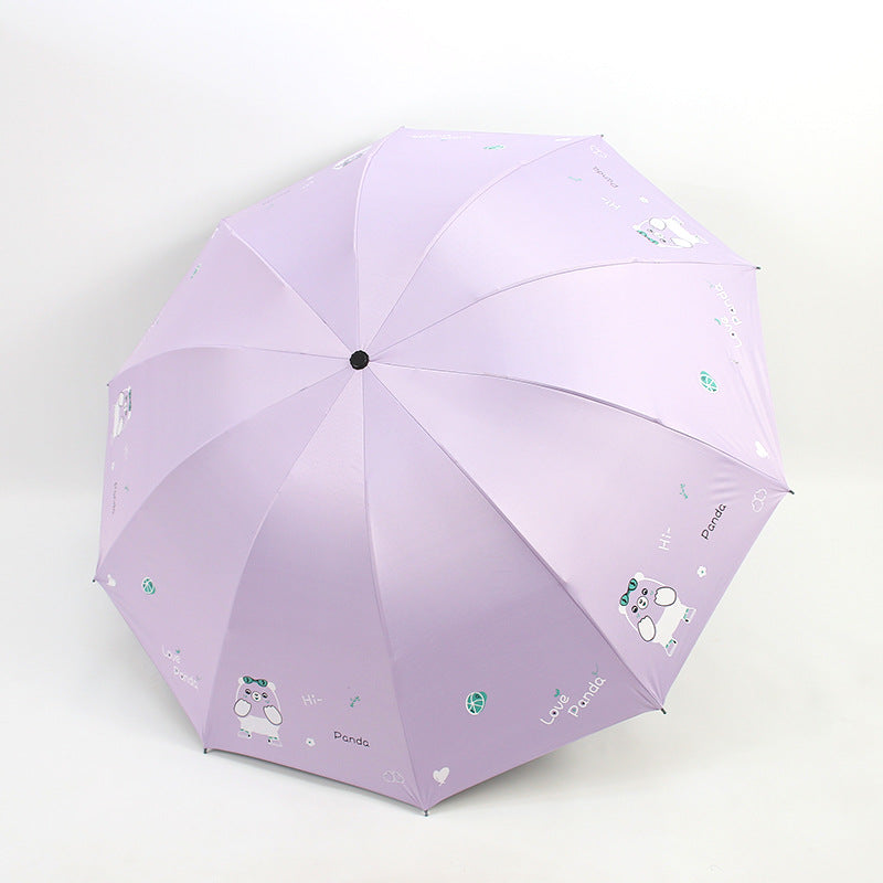 Ladies folding umbrella with cute panda design Stornfield