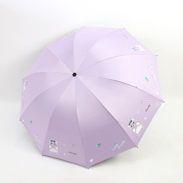 Ladies folding umbrella with cute panda design Stornfield