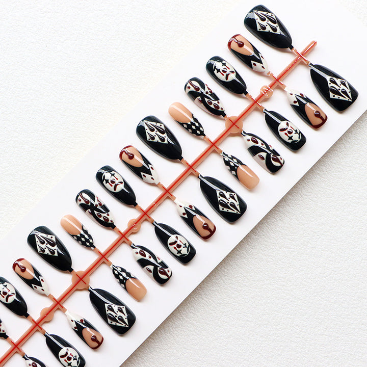 Artistic Press-On Nail Art Set with Intricate Patterns Stornfield