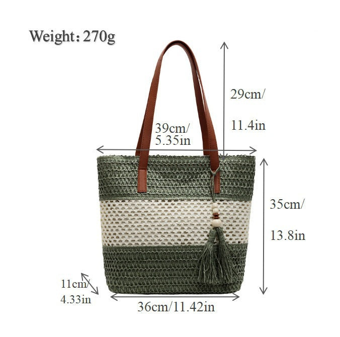 Beach bag with decorative tassel pendant Stornfield