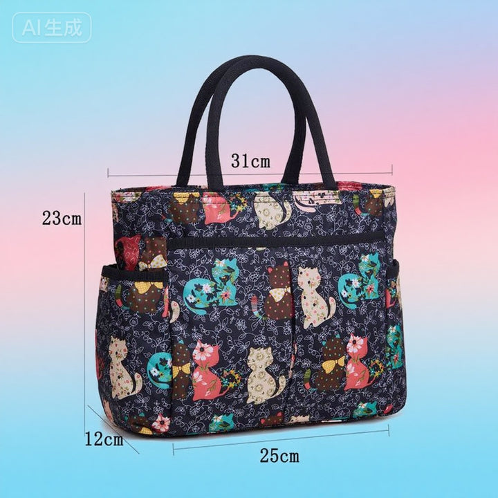 Multi-Pocket Candy Print Tote Bag Stornfield