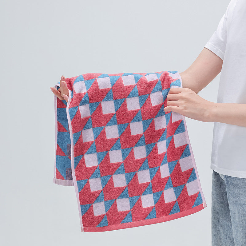 Soft terry towel with horse jacquard pattern
