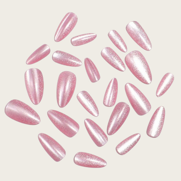 Shiny artificial nails with elegant ombre effect Stornfield
