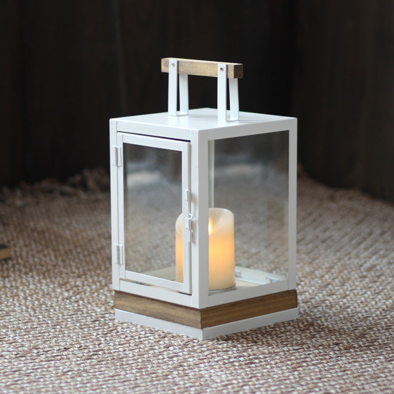 Decorative Lantern with Wooden Handle Stornfield
