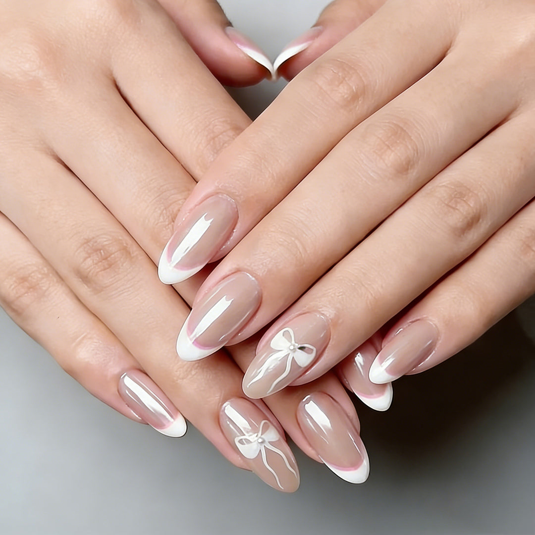 Elegant Floral French Tip Nail Enhancements Stornfield
