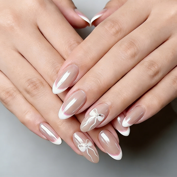 Elegant Floral French Tip Nail Enhancements Stornfield