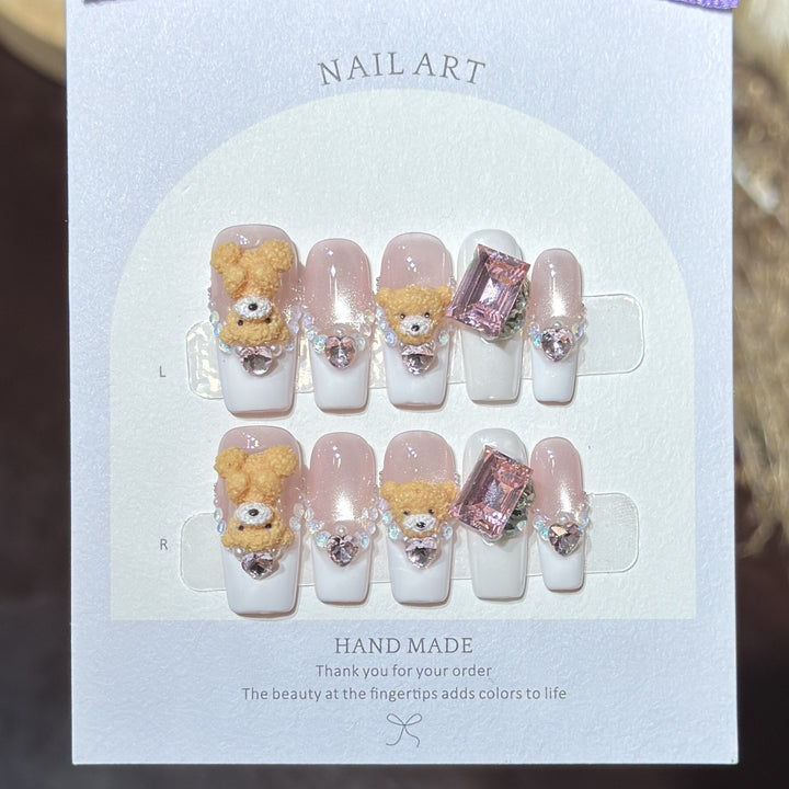 Cute Animal-Inspired Press-On Nail Art Set Stornfield