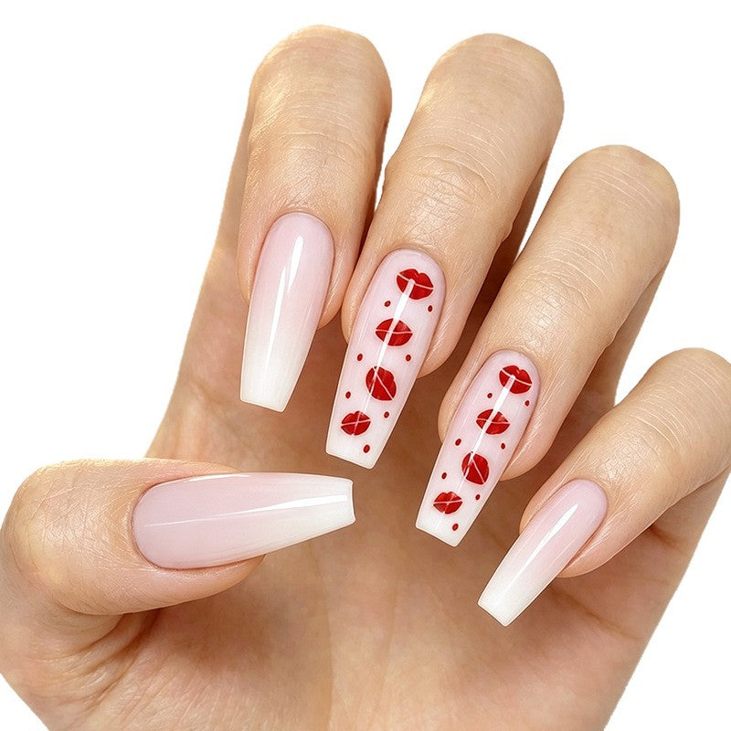 Artistic Kiss Pattern Nail Enhancements Stornfield