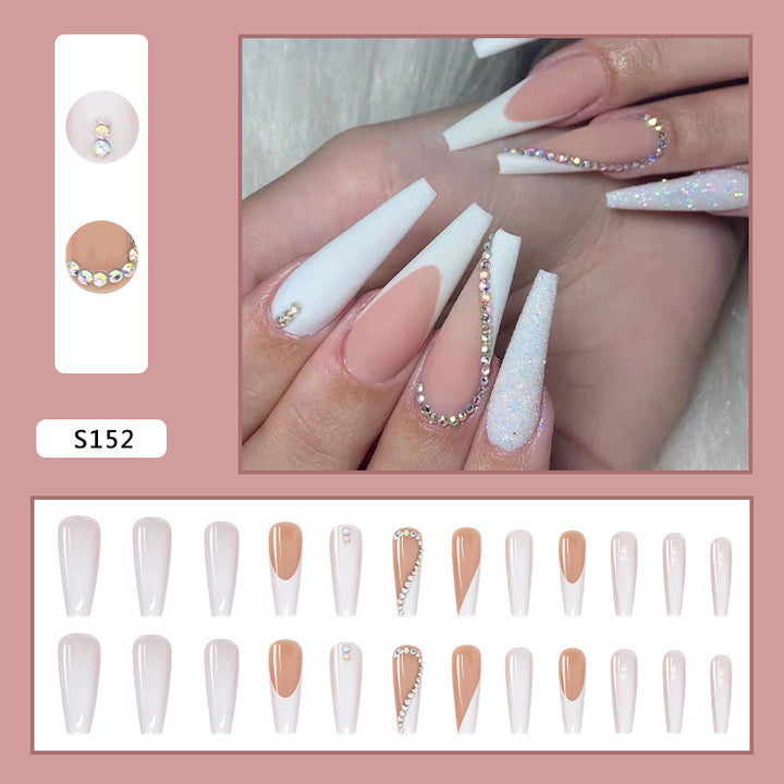 Artificial Nail Set with Elegant Rhinestone Decorations Stornfield