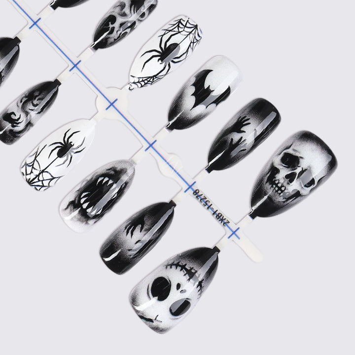 Creative nail art set with spooky designs Stornfield