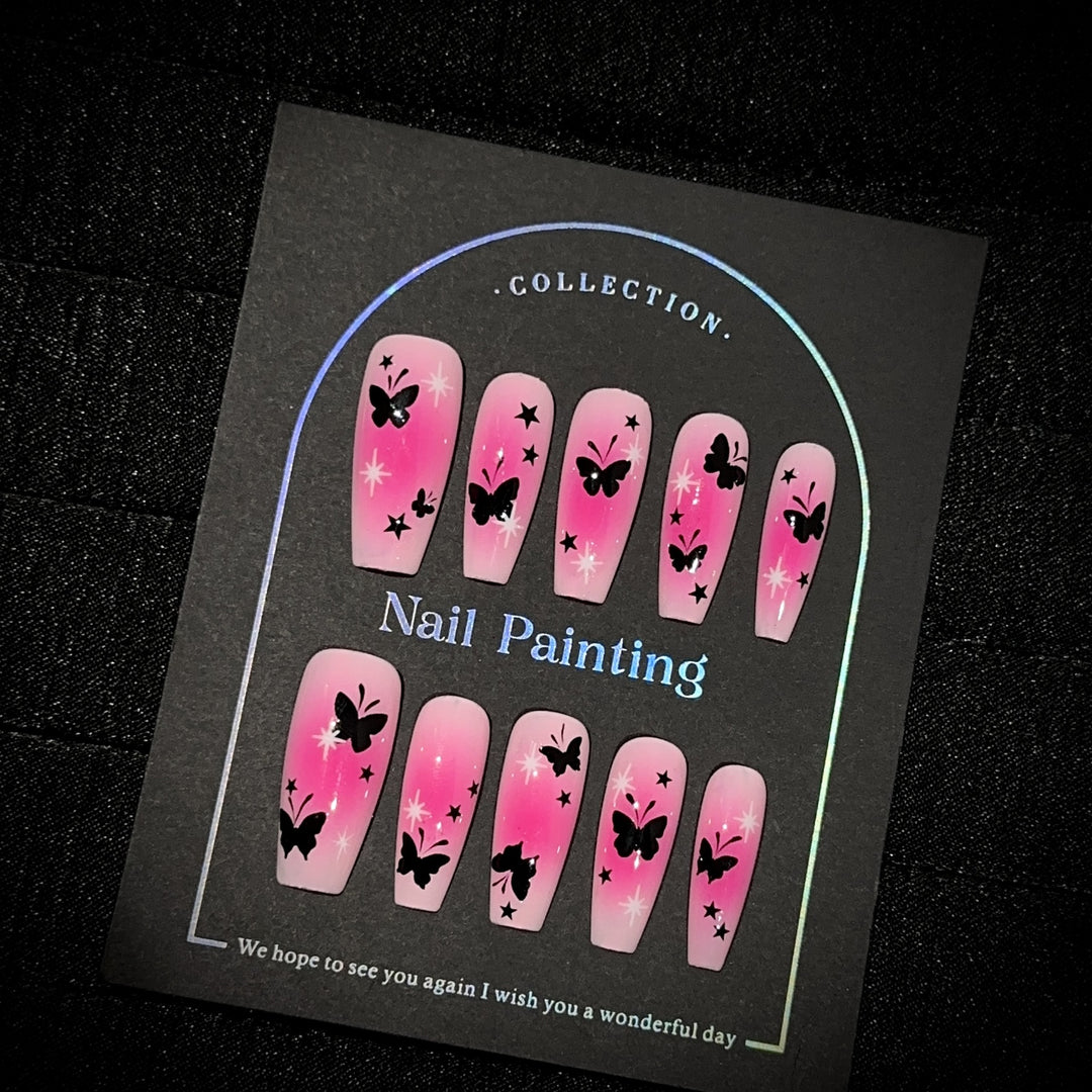 Butterfly-Embellished Press-On Nail Set