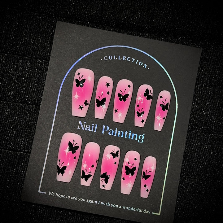 Butterfly-Embellished Press-On Nail Set