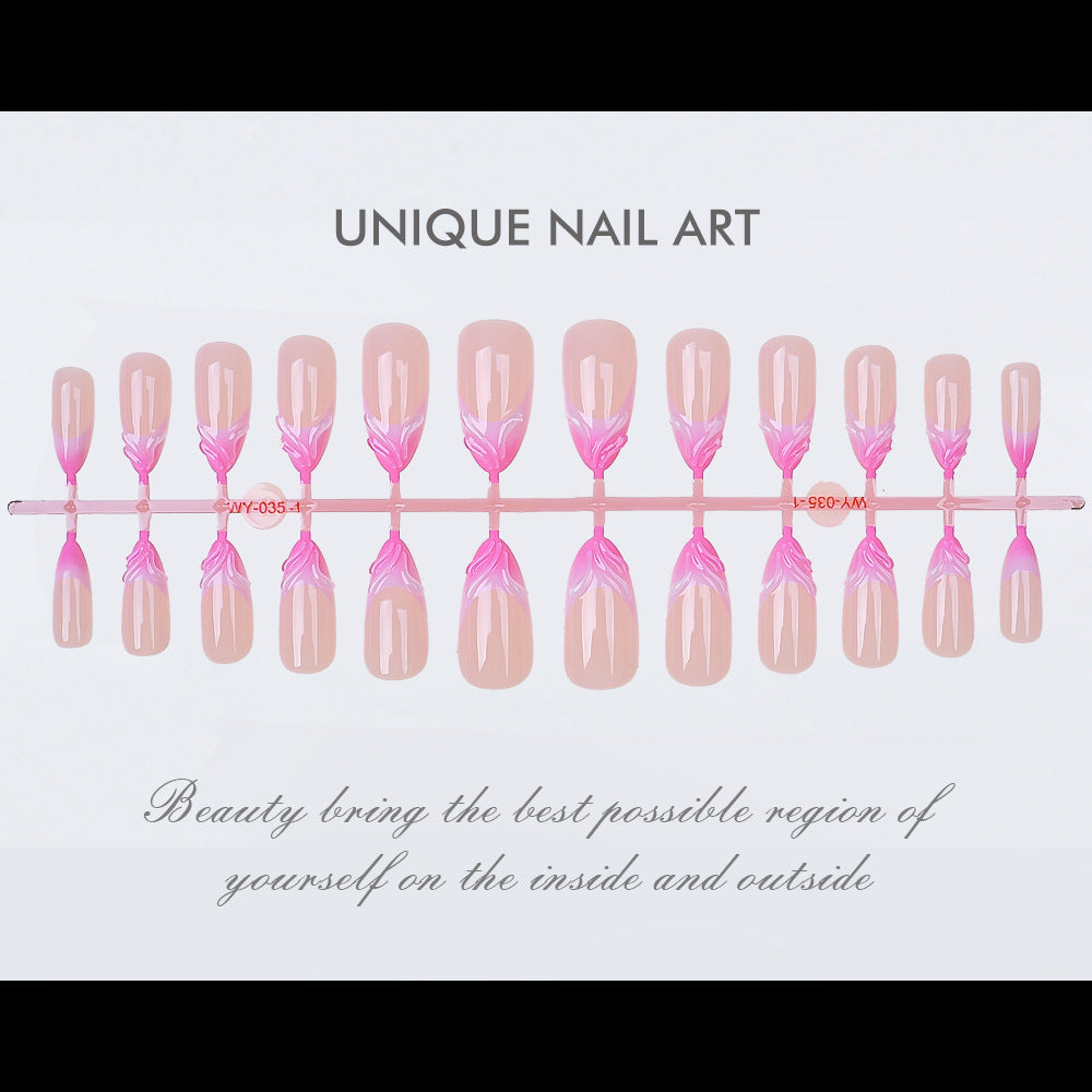 Elegant Artistic Floral Press-On Nail Set Stornfield