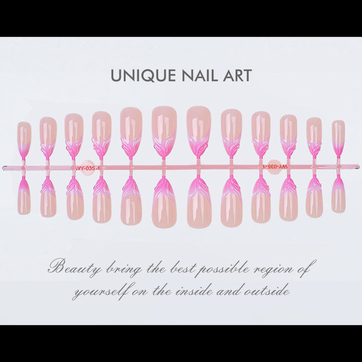 Elegant Artistic Floral Press-On Nail Set Stornfield
