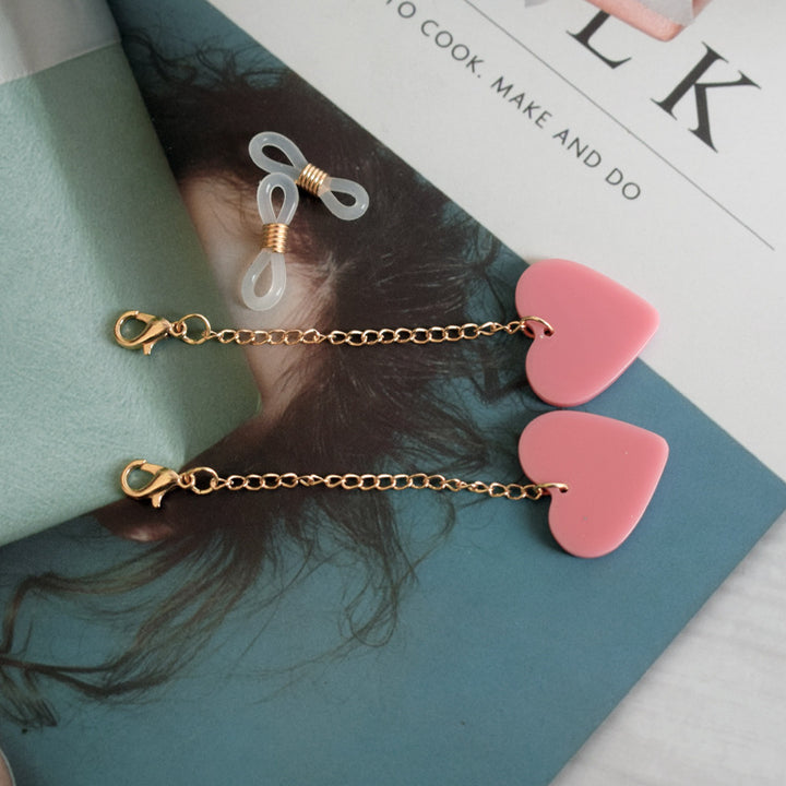 Heart-Shaped Dangle Earrings with Gold Chain Stornfield