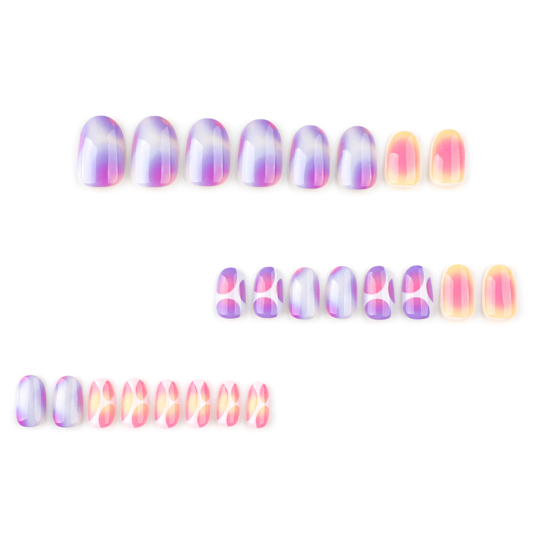 Elegant and creative nail art with a gentle gradient and geometric accents Stornfield