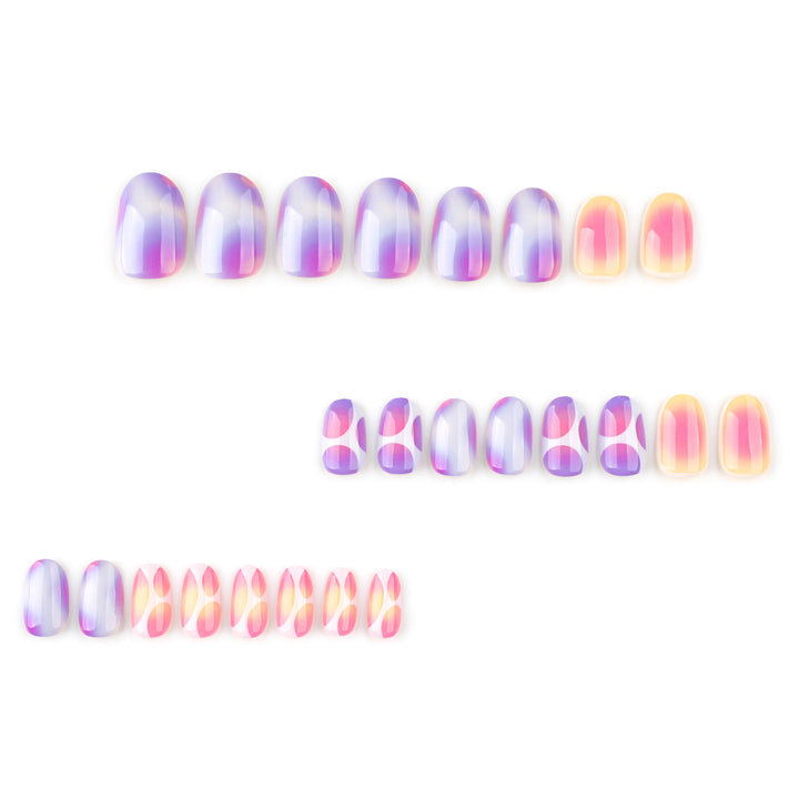 Elegant and creative nail art with a gentle gradient and geometric accents Stornfield