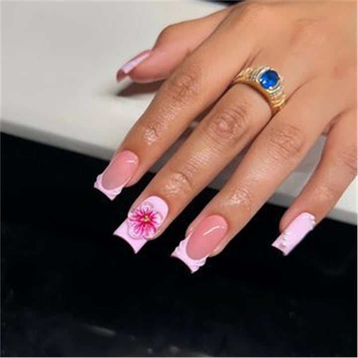 Artistic Press-On Nail Set with Premium Embellishments Stornfield