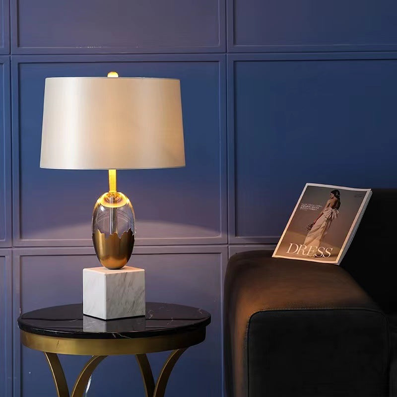 Elegant Glass and Metal Table Lamp