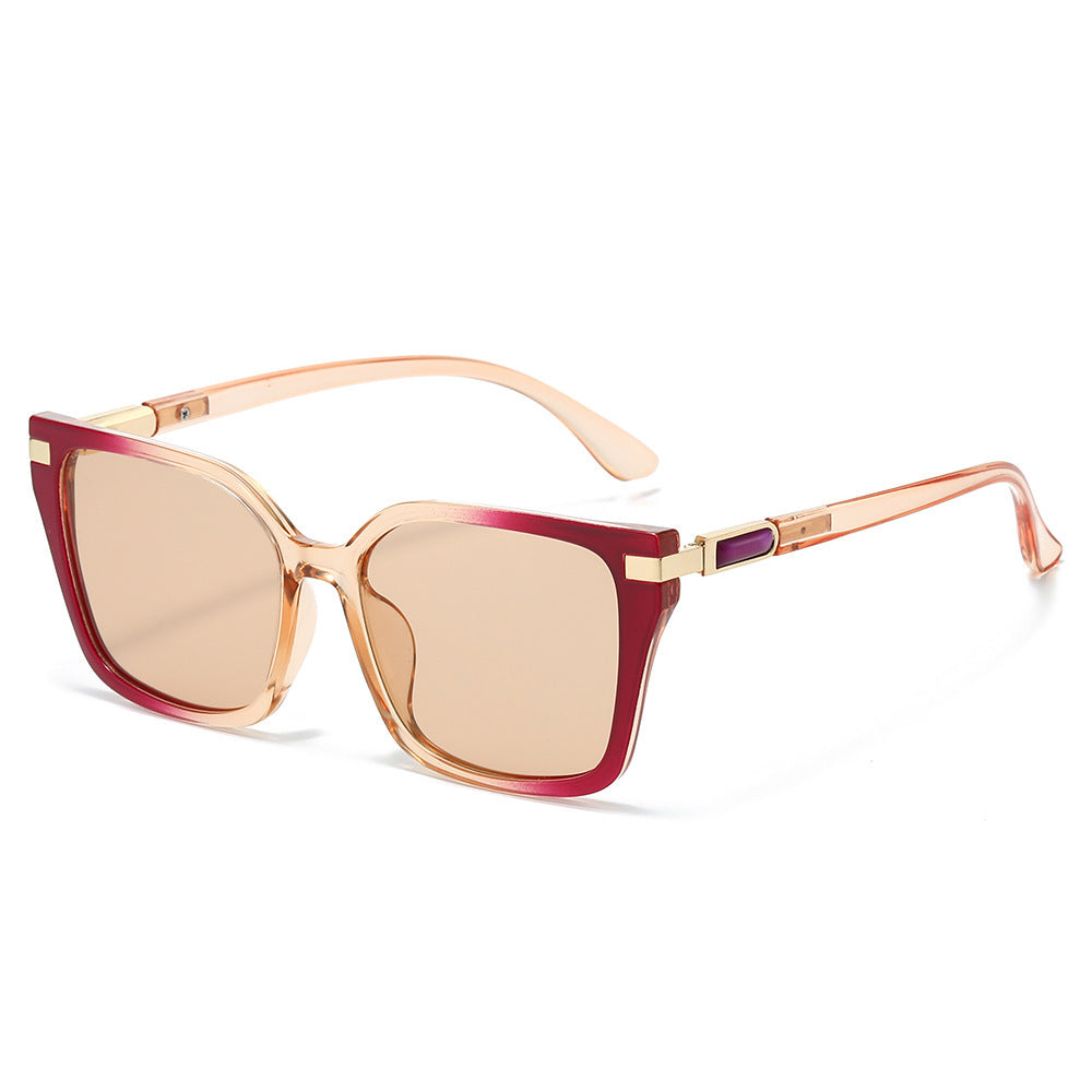 Oversized Square Frame Sunglasses with Gold Accents Stornfield