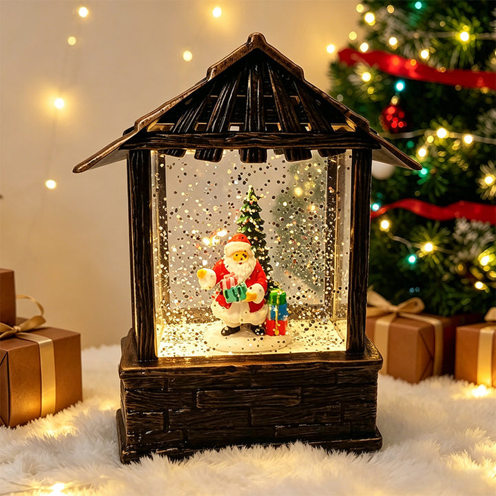 Christmas lantern with snow globe and LED lighting Stornfield
