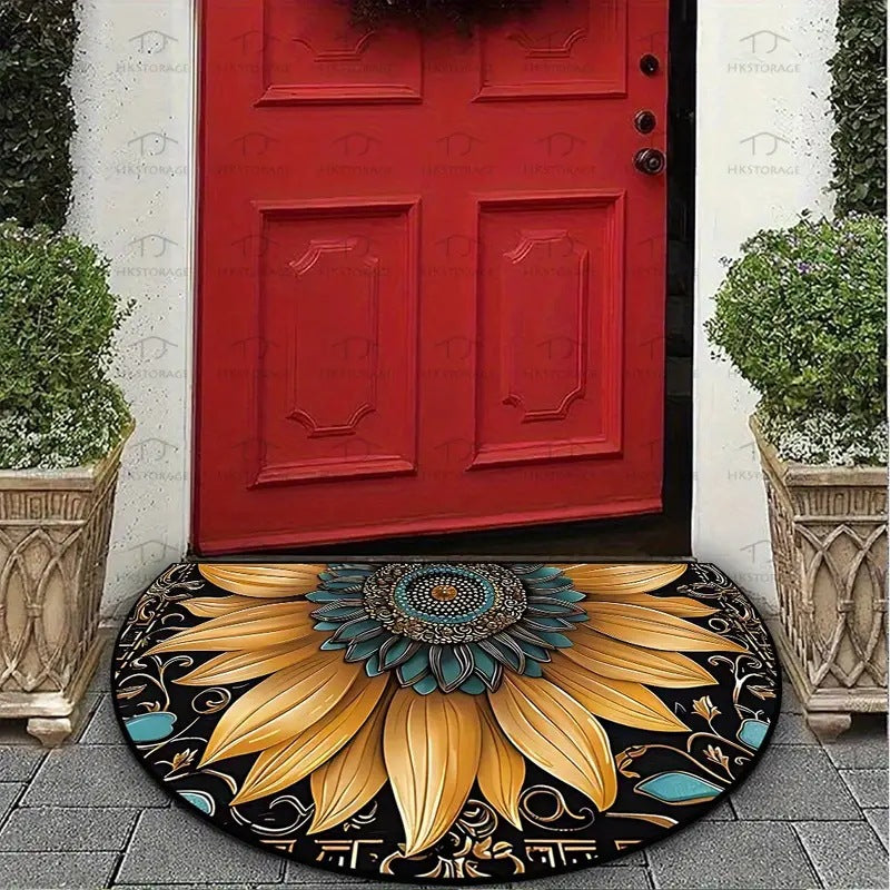 Floral Patterned Welcome Mat Stornfield