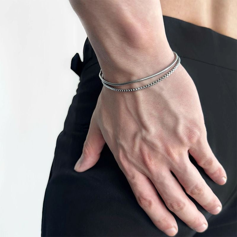 Sleek Double-Chain Stainless Steel Bracelet Stornfield