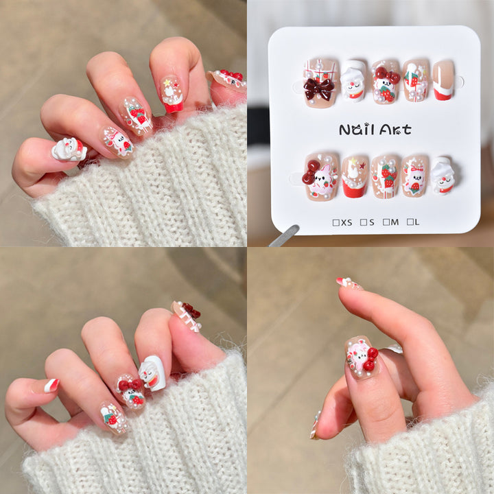 Festive Character-Themed Press-On Nail Art Stornfield