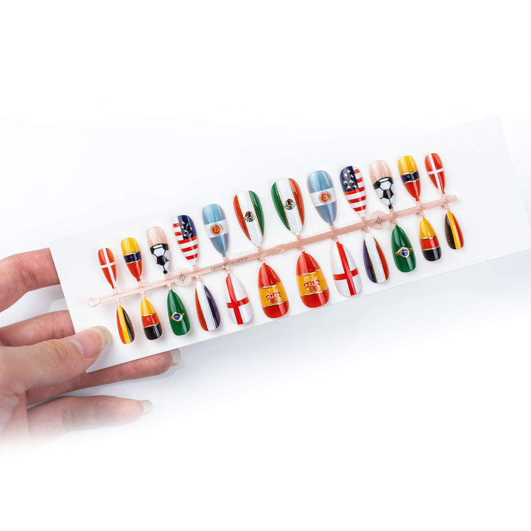 Soccer-Themed Press-On Nail Art Set