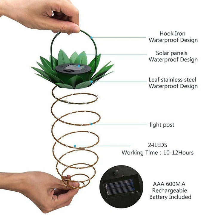 Spiral Pendant LED Hanging Planter Lamp With Faux Tropical Leaf Topper Stornfield