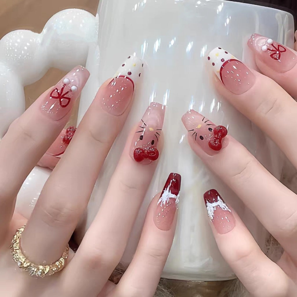 Artificial nails with glamorous rhinestone decorations Stornfield