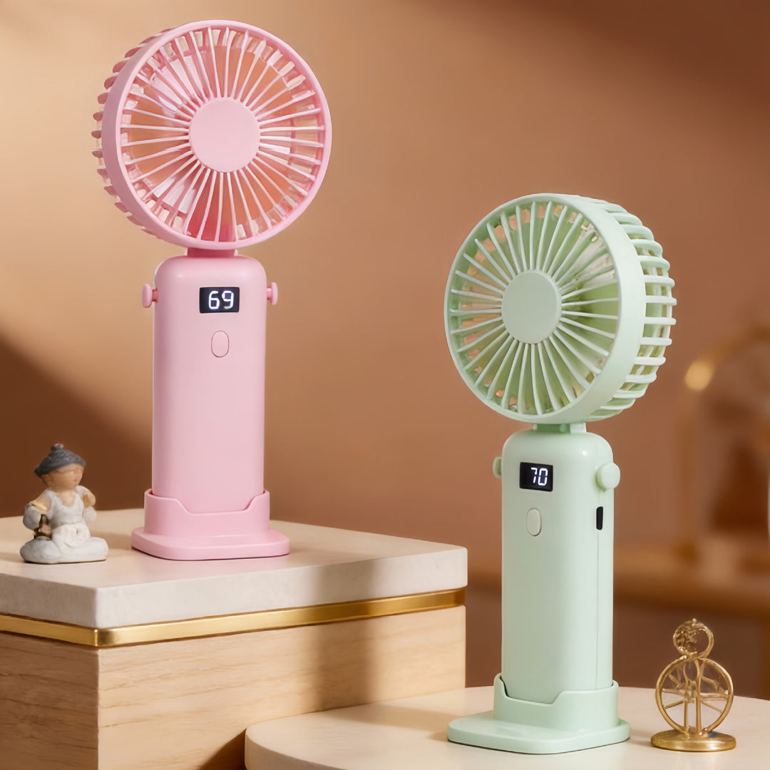 Women's Portable Fan with LED Display and USB Connection Stornfield