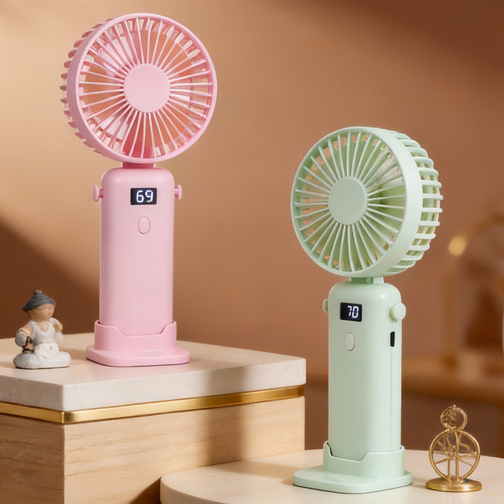 Women's Portable Fan with LED Display and USB Connection Stornfield