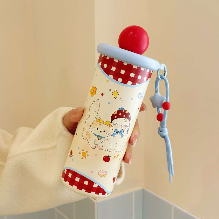 Women's insulated drinking bottle with practical carrying strap and cute animal motif Stornfield