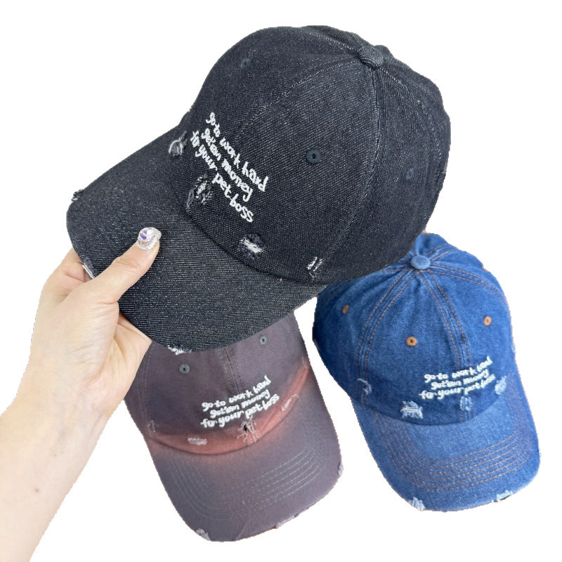 Women's Distressed Denim Statement Cap Stornfield