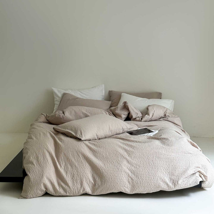 Lightweight Cotton-Linen Striped Duvet Cover and Pillowcase Set