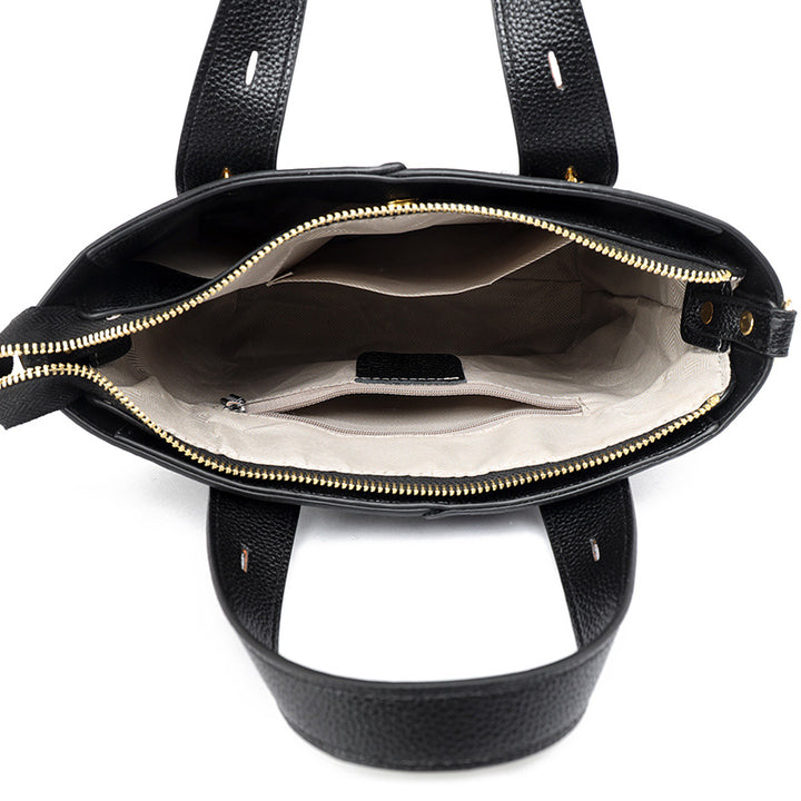 Textured Vegan Leather Multi-Pocket Tote Stornfield