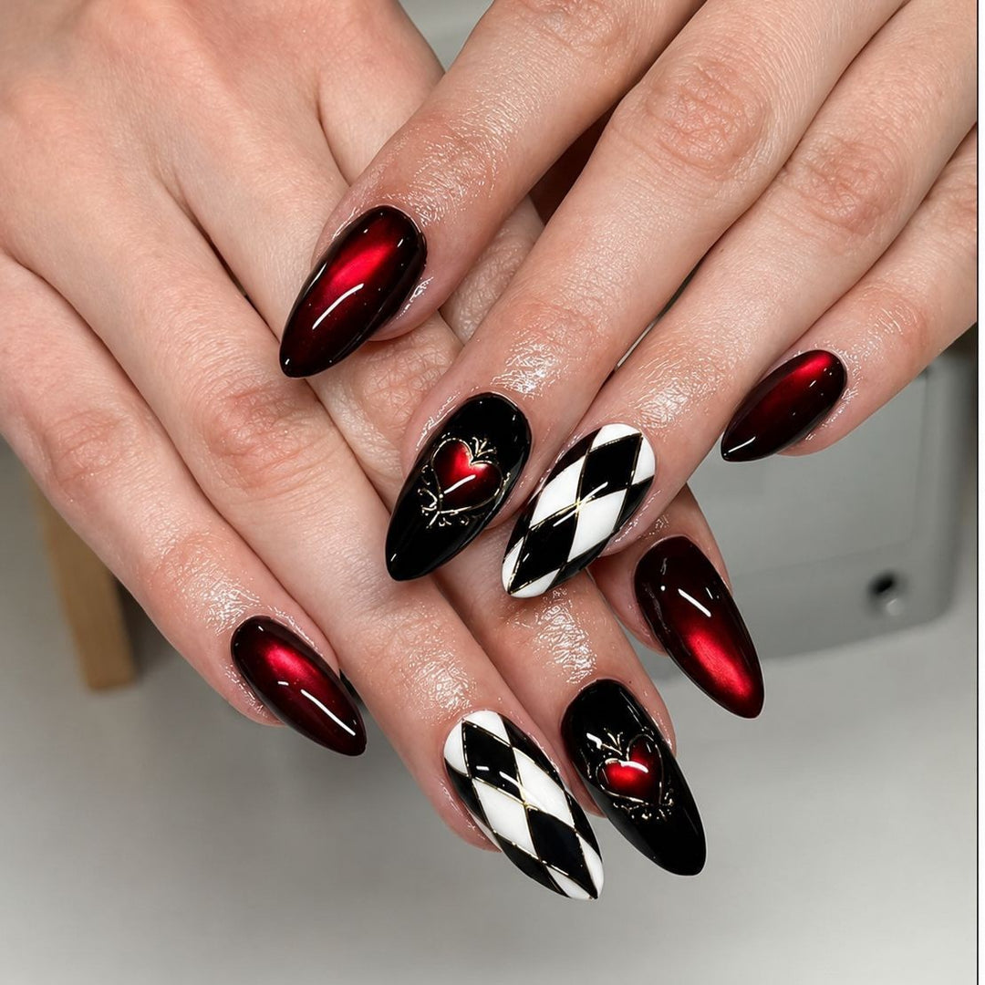 Stiletto Nail Enhancements with Heart Design Stornfield