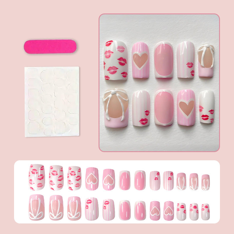 Artificial nail set with loving heart and lip motifs Stornfield
