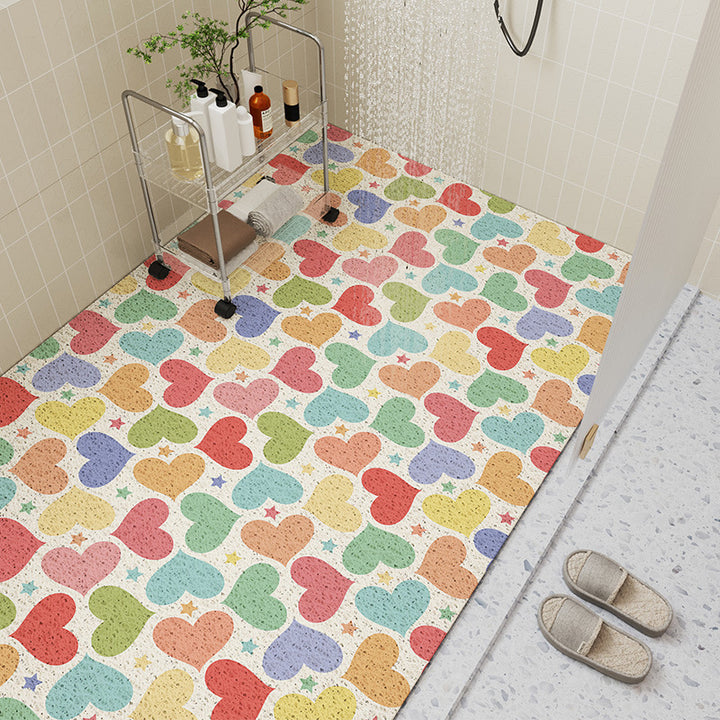 Heart Patterned Soft Bath Mat
