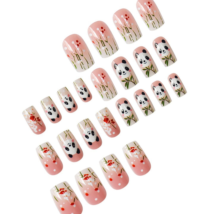 Panda-Themed Nail Art Extensions Stornfield