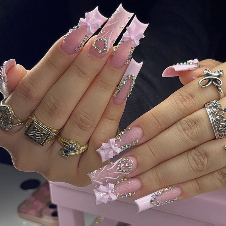 Artful stiletto nails with glitter accents Stornfield