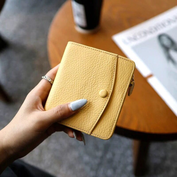 Textured Leather Zippered Coin Wallet Stornfield