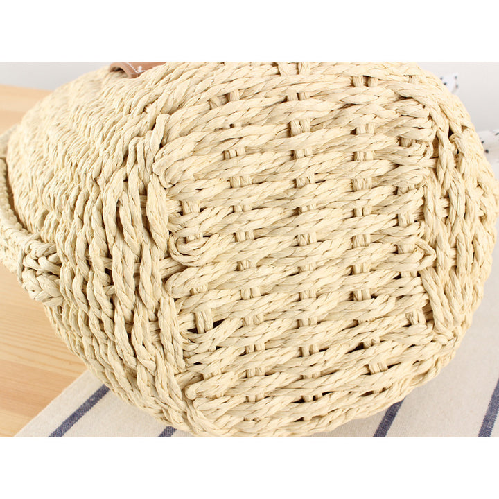 Braided tote bag with decorative leather accent Stornfield