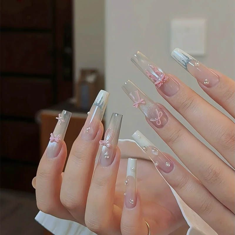 Artistic Long Stiletto Nail Art Extensions