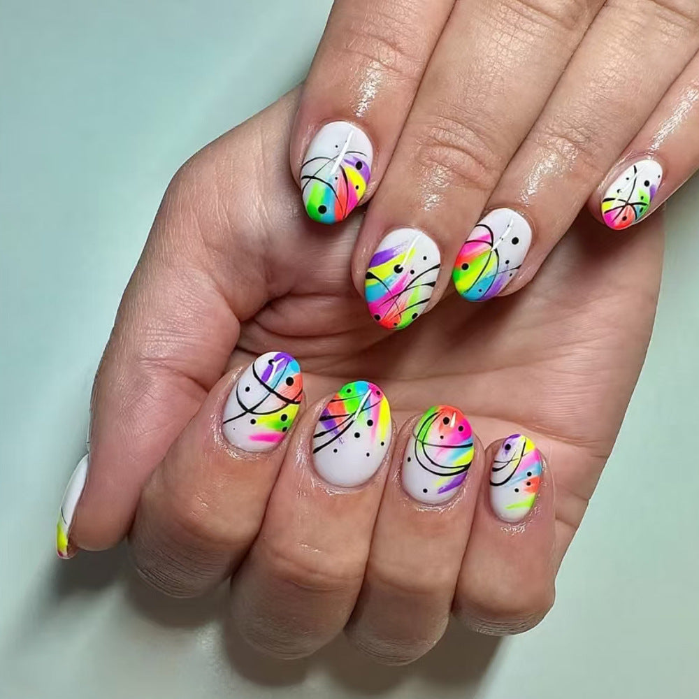 Artistic Abstract Pattern Press-On Nails Stornfield