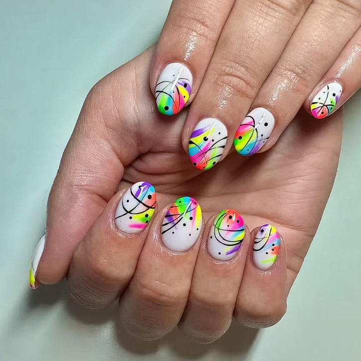 Artistic Abstract Pattern Press-On Nails Stornfield